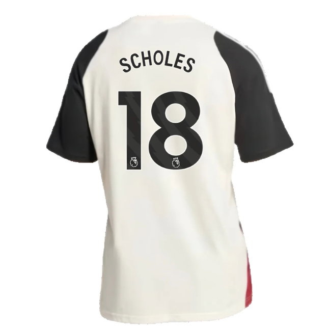 2024-2025 Man Utd Training Tee (Off White) (Scholes 18) — Buy Online