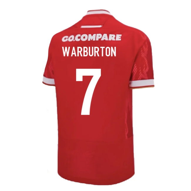 2024-2025 Wales Home Poly Replica Rugby Shirt (Warburton 7) — Buy Online