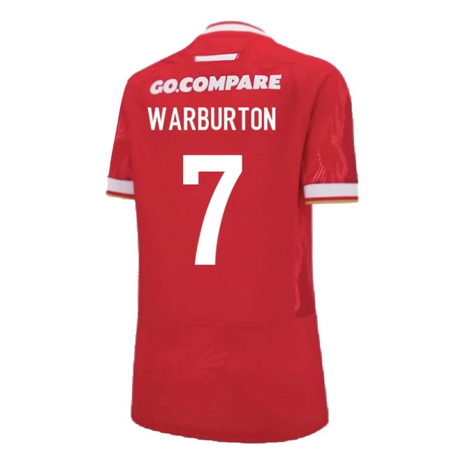2024-2025 Wales WRU Home Replica Rugby Shirt (Womens) (Warburton 7) — Buy Now