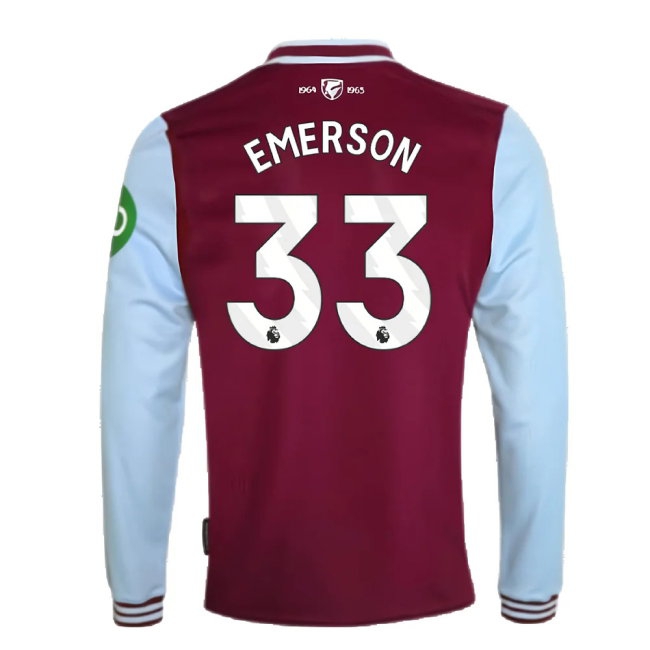 2024-2025 West Ham Long Sleeve Home Shirt (Kids) (Emerson 33) — Buy Now