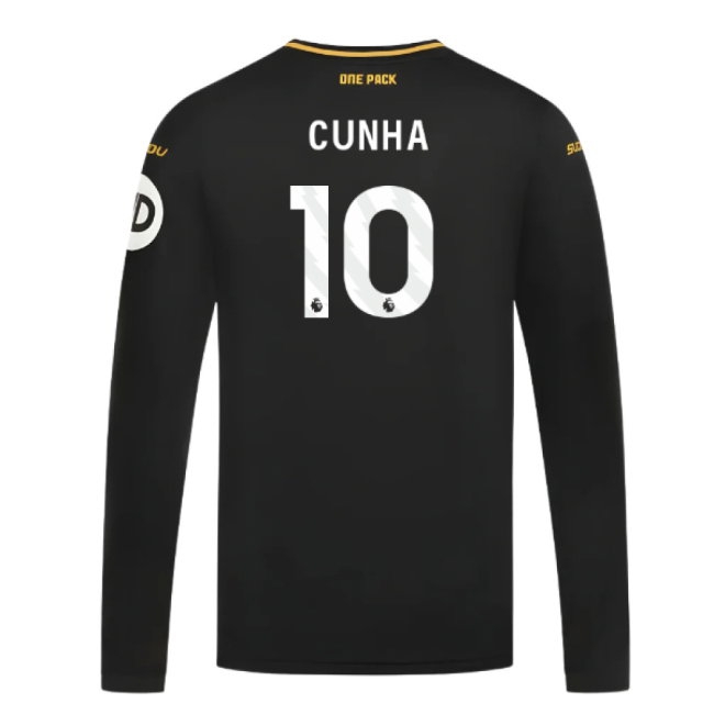 2024-2025 Wolves Long Sleeve Away Shirt (Cunha 10)