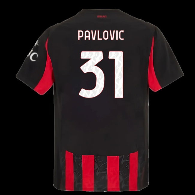 2025-2026 AC Milan Player Version Home Shirt (Pavlovic 31) — Buy Now