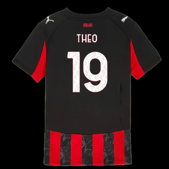 2025-2026 AC Milan Home Shirt (Kids) (Theo 19) — Buy Online