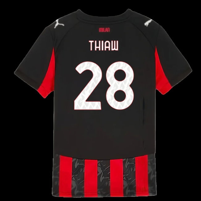 2025-2026 AC Milan Home Shirt (Kids) (Thiaw 28) — Buy Now