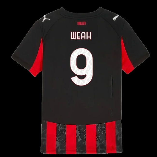 2025-2026 AC Milan Home Shirt (Kids) (Weah 9) — Shop Online