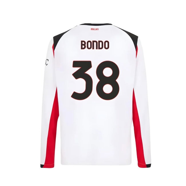 2025-2026 AC Milan Long Sleeve Away Shirt (Bondo 38)