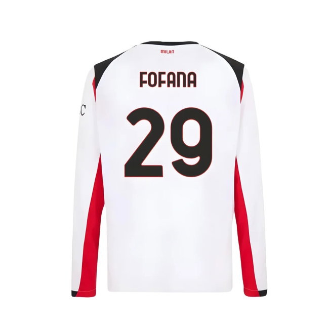 2025-2026 AC Milan Long Sleeve Away Shirt (Fofana 29)