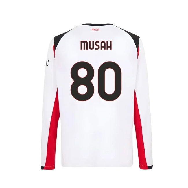2025-2026 AC Milan Long Sleeve Away Shirt (Musah 80)