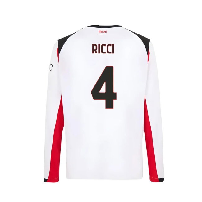 2025-2026 AC Milan Long Sleeve Away Shirt (Ricci 4) — Buy Now