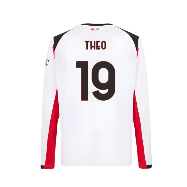 2025-2026 AC Milan Long Sleeve Away Shirt (Theo 19) — Buy Now