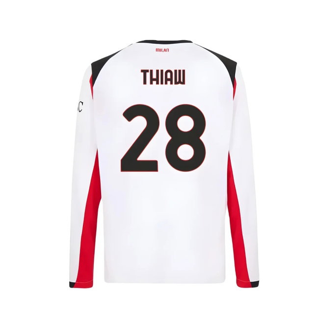 2025-2026 AC Milan Long Sleeve Away Shirt (Thiaw 28) — Shop Online