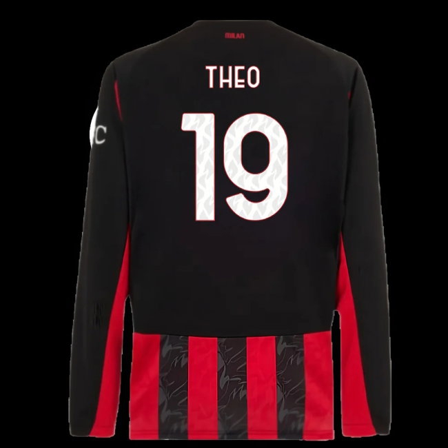 2025-2026 AC Milan Long Sleeve Home Shirt (Theo 19) — Buy Online