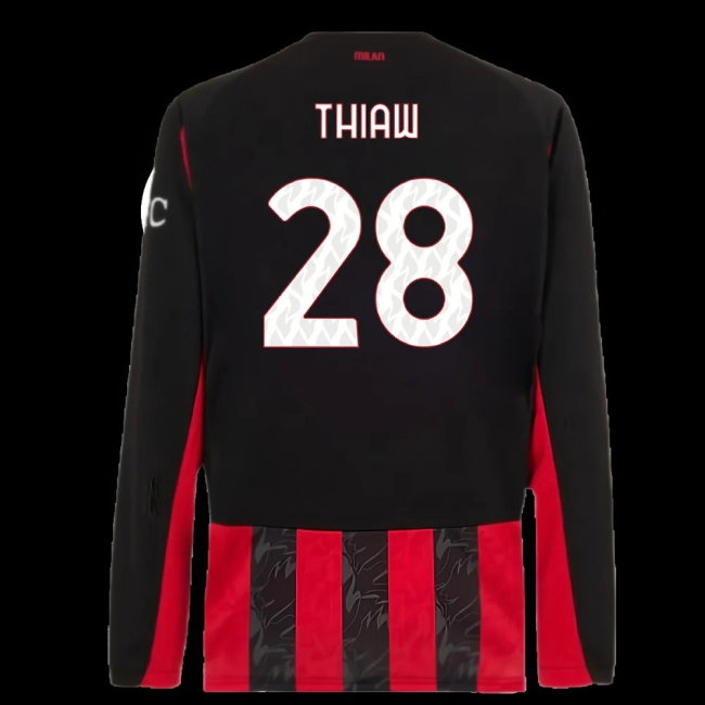 2025-2026 AC Milan Long Sleeve Home Shirt (Thiaw 28) — Buy Now