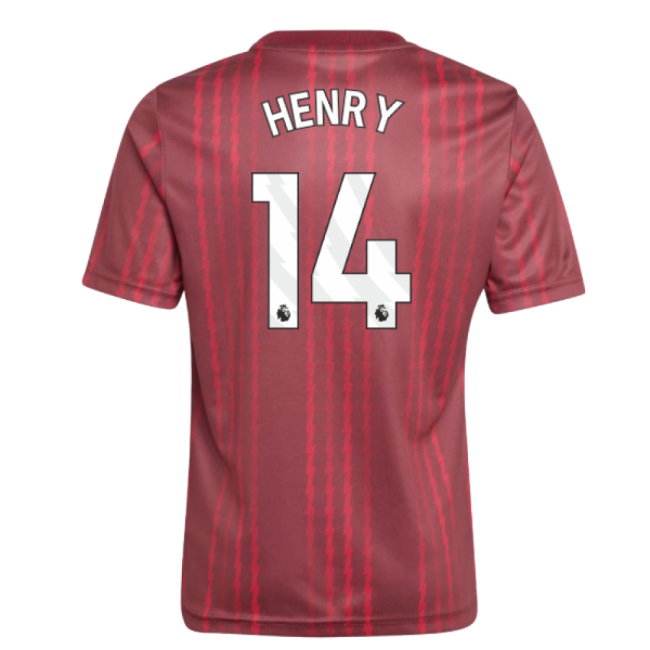 2025-2026 Arsenal Pre-Match Warm Up Shirt (Burgundy) - Kids (Henry 14) — Buy Now