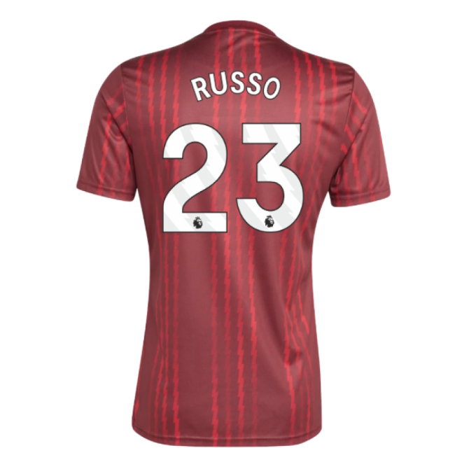 2025-2026 Arsenal Pre-Match Warm Up Shirt (Burgundy) (Russo 23) — Shop Online