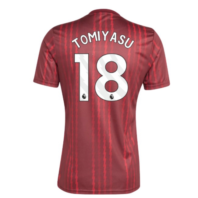 2025-2026 Arsenal Pre-Match Warm Up Shirt (Burgundy) (Tomiyasu 18) — Buy Online