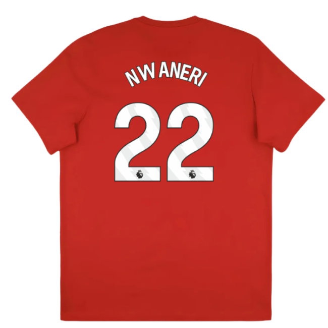 2025-2026 Arsenal Season Graphic Tee (Scarlet) (Nwaneri 22) — Shop Online