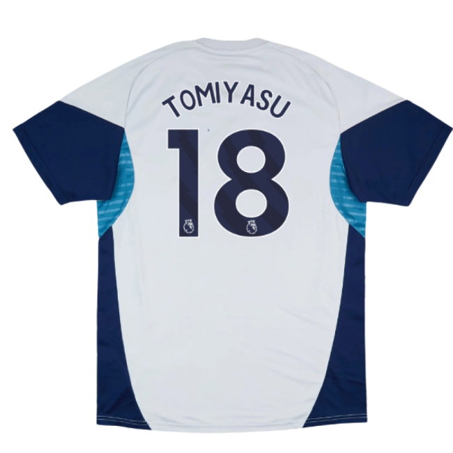 2025-2026 Arsenal Training Shirt (Grey Two) (Tomiyasu 18) — Shop Now