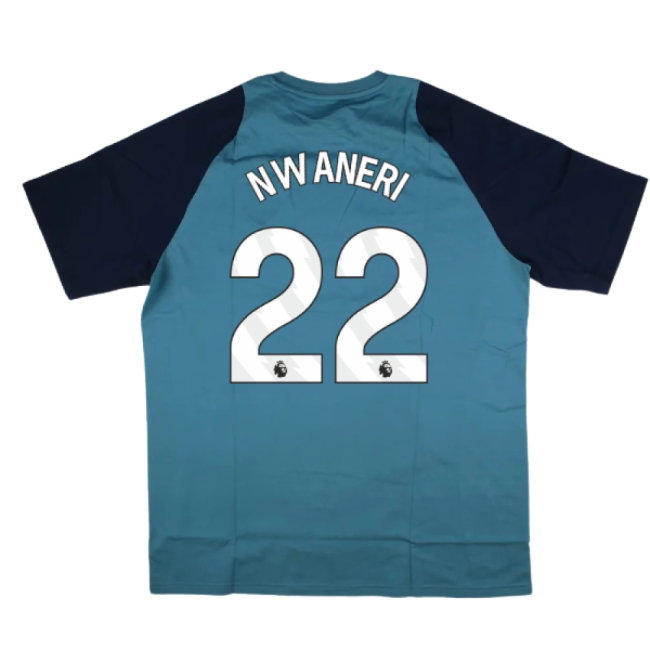 2025-2026 Arsenal Training Tee (Blanch Blue) (Nwaneri 22) — Buy Online