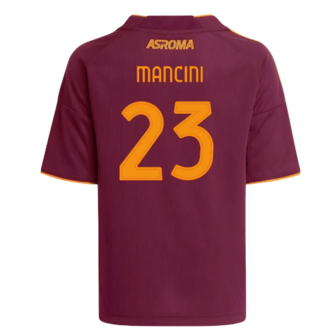 2025-2026 AS Roma Home Shirt (Kids) (Mancini 23) — Shop Now