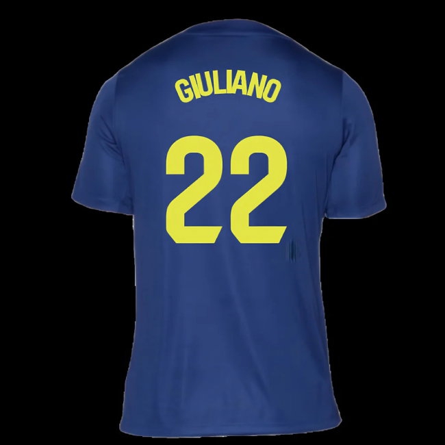 2025-2026 Atletico Madrid Pre-Match Shirt (Blue-Yellow) (Giuliano 22) — Shop Online