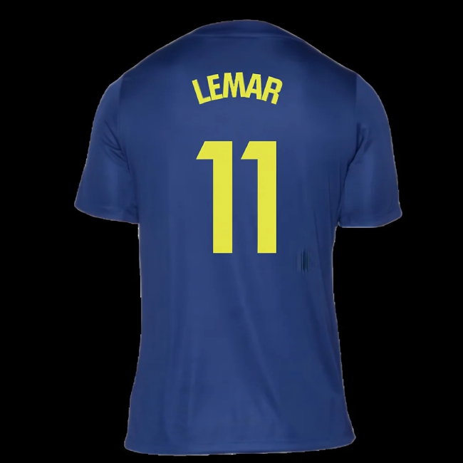 2025-2026 Atletico Madrid Pre-Match Shirt (Blue-Yellow) (Lemar 11) — Shop Online