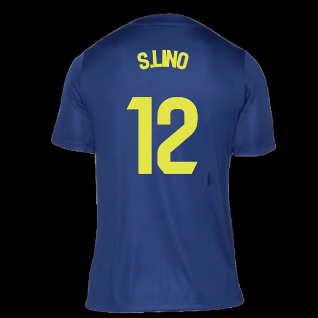 2025-2026 Atletico Madrid Pre-Match Shirt (Blue-Yellow) (S.Lino 12) — Buy Now