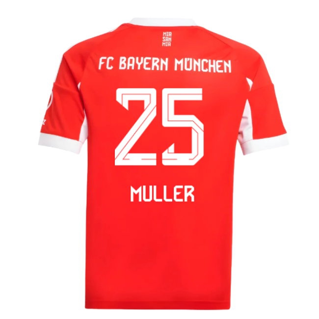 2025-2026 Bayern Munich Home Shirt (Kids) (Muller 25) — Buy Online