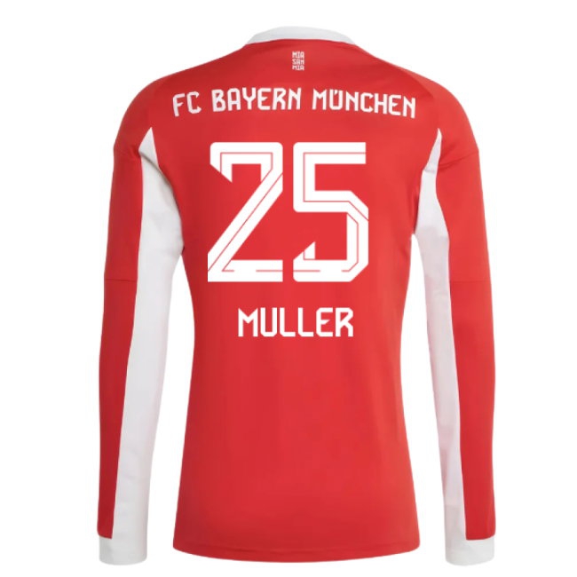 2025-2026 Bayern Munich Long Sleeve Home Shirt (Muller 25) — Buy Online