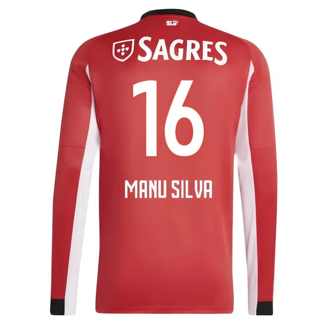 2025-2026 Benfica Long Sleeve Home Shirt (Manu Silva 16) — Buy Now