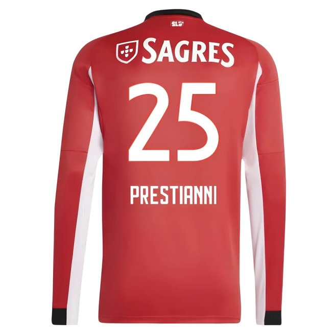 2025-2026 Benfica Long Sleeve Home Shirt (Prestianni 25) — Buy Online