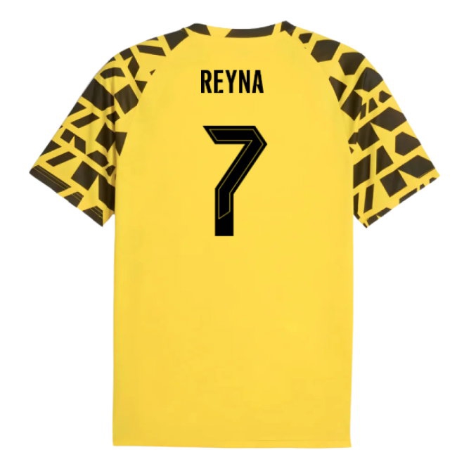 2025-2026 Borussia Dortmund Warm Up Jersey (Yellow) (Reyna 7) — Buy Now