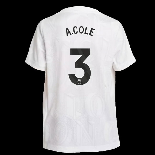 2025-2026 Chelsea Pre-Match Shirt (White) - Kids (A.Cole 3) — Buy Now