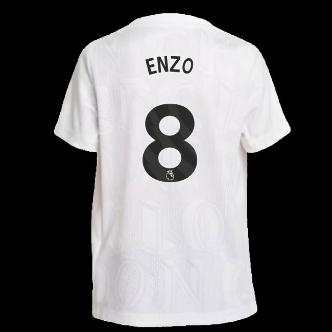 2025-2026 Chelsea Pre-Match Shirt (White) - Kids (Enzo 8) — Buy Online
