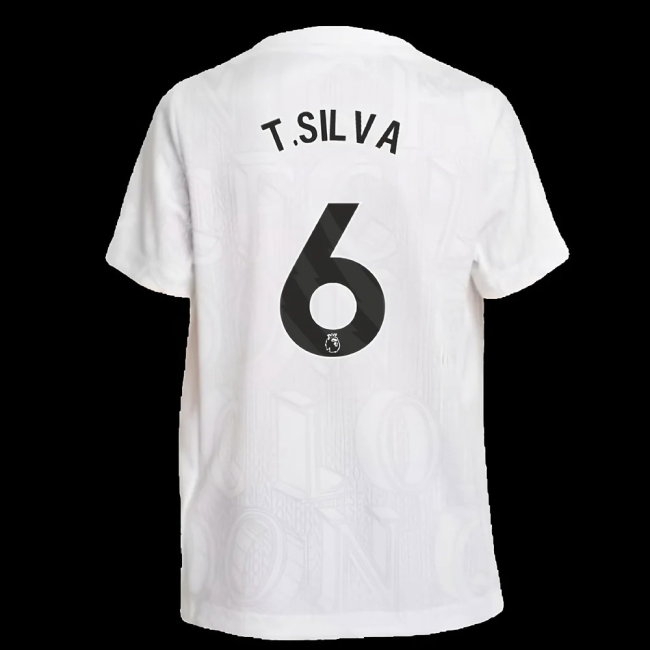 2025-2026 Chelsea Pre-Match Shirt (White) - Kids (T.Silva 6) — Shop Online