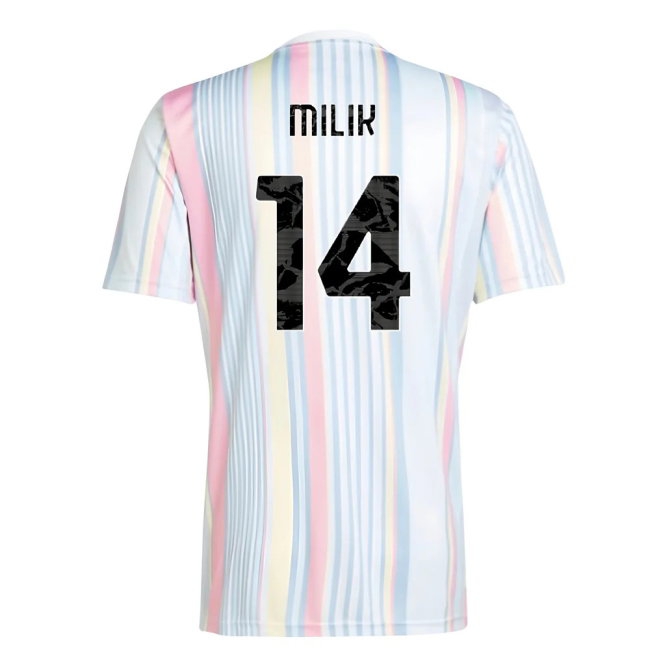 2025-2026 Juventus Pre-Match Shirt (White) (Milik 14) — Buy Now