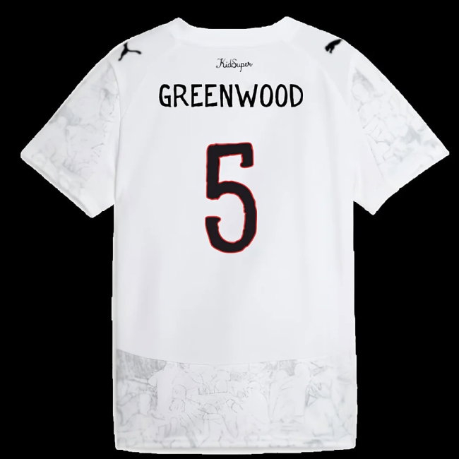 2025-2026 KIDSUPER x Manchester City CWC Away Shirt (White) - Kids (Greenwood 5) — Shop Online