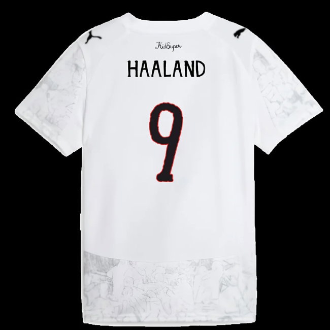 2025-2026 KIDSUPER x Manchester City CWC Away Shirt (White) - Kids (Haaland 9) — Buy Online