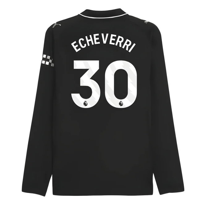 2025-2026 Man City Authentic Long Sleeve Away Shirt (Echeverri 30)