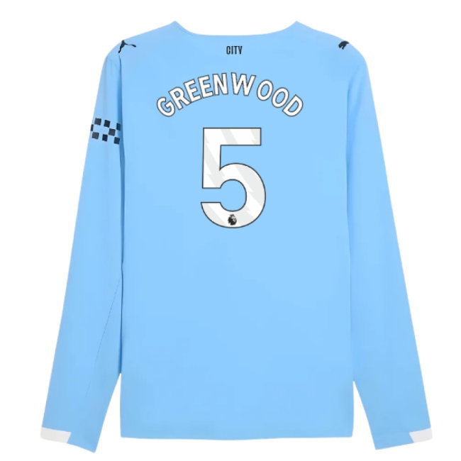 2025-2026 Man City Player Version Long Sleeve Home Shirt (Greenwood 5) — Shop Now
