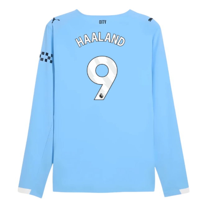 2025-2026 Man City Player Version Long Sleeve Home Shirt (Haaland 9) — Shop Online