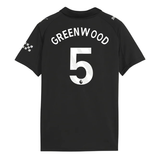 2025-2026 Man City Away Shirt (Kids) (Greenwood 5) — Buy Online
