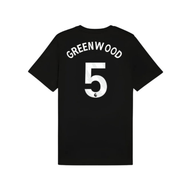 2025-2026 Man City FtblESS Tee (Black) (Greenwood 5) — Shop Now