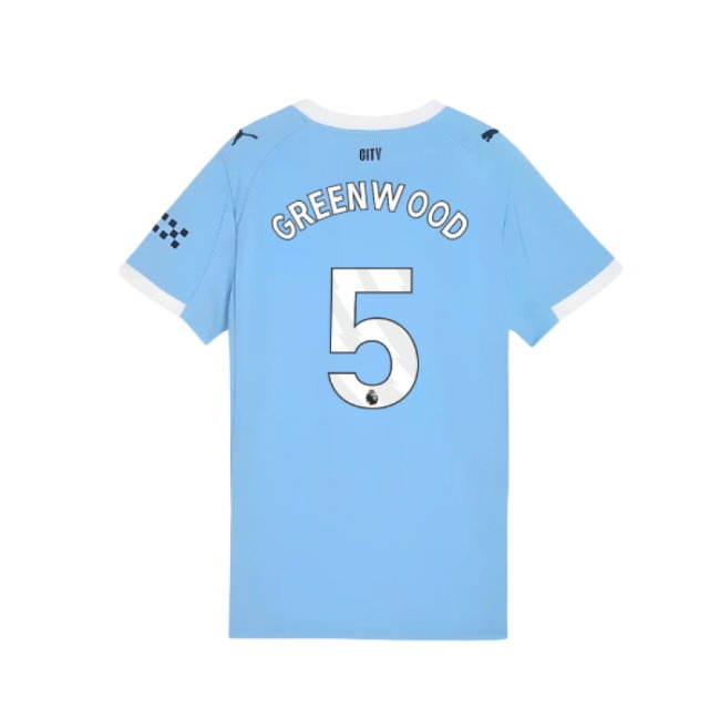 2025-2026 Man City Home Shirt (Womens) (Greenwood 5) — Buy Now