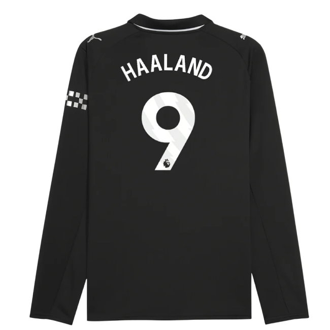 2025-2026 Man City Long Sleeve Away Shirt (Haaland 9) — Buy Now