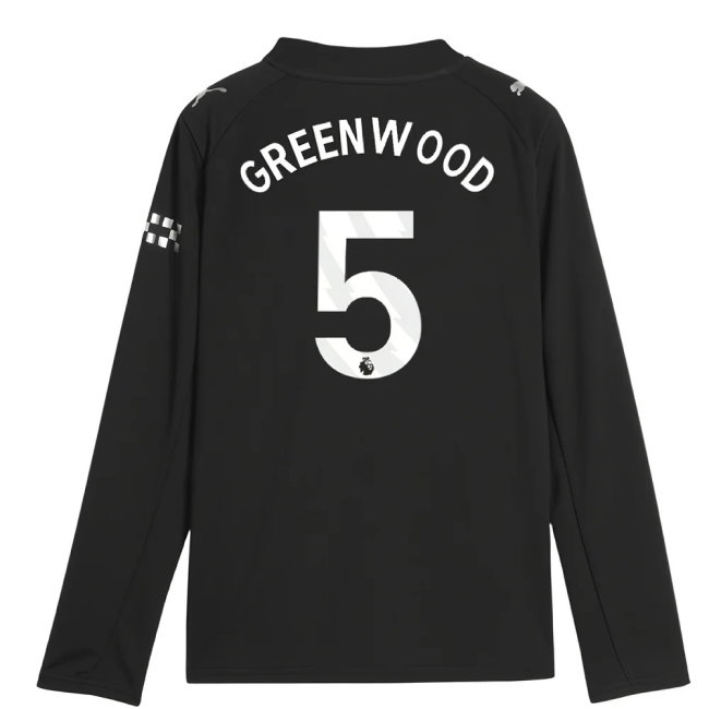 2025-2026 Man City Long Sleeve Away Shirt (Kids) (Greenwood 5) — Shop Now