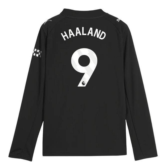 2025-2026 Man City Long Sleeve Away Shirt (Kids) (Haaland 9) — Shop Now