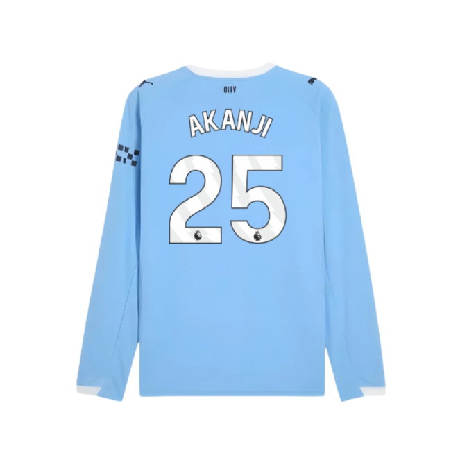 2025-2026 Man City Long Sleeve Home Shirt (Akanji 25) — Shop Online