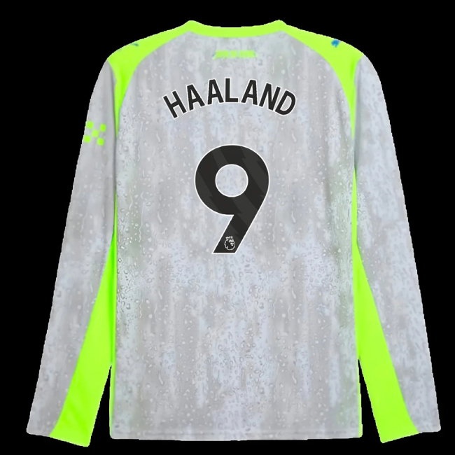 2025-2026 Man City Long Sleeve Third Shirt (Haaland 9) — Buy Now