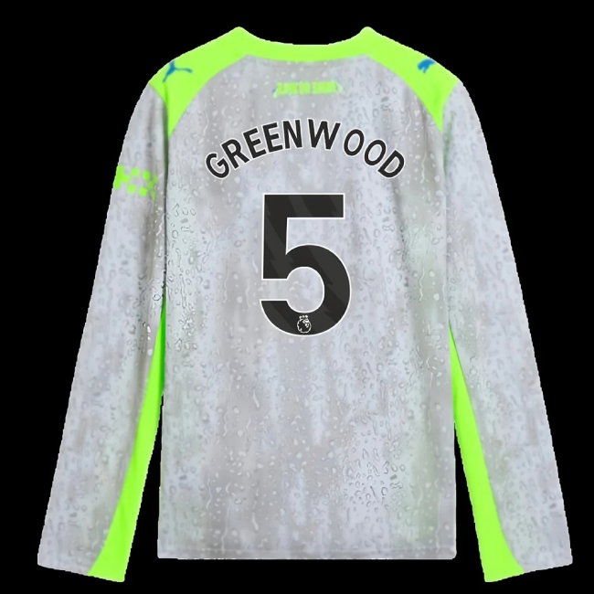 2025-2026 Man City Long Sleeve Third Shirt (Kids) (Greenwood 5) — Buy Now